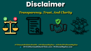 Disclaimer template image with legal agreement and protection icons — Wellness Skyline