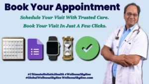 Schedule your wellness appointment online with Wellness Skyline – connecting health, wellbeing, and global care.