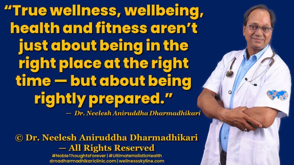 Inspirational quote on Universal Wellness by Dr. Neelesh Aniruddha Dharmadhikari – Noble Thoughts Forever | Global Wellness Skyline