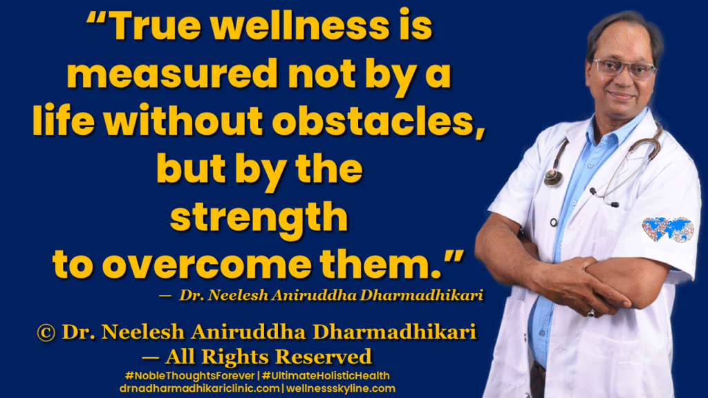 Inspirational quote on Universal Wellness by Dr. Neelesh Aniruddha Dharmadhikari – Noble Thoughts Forever | Global Wellness Skyline