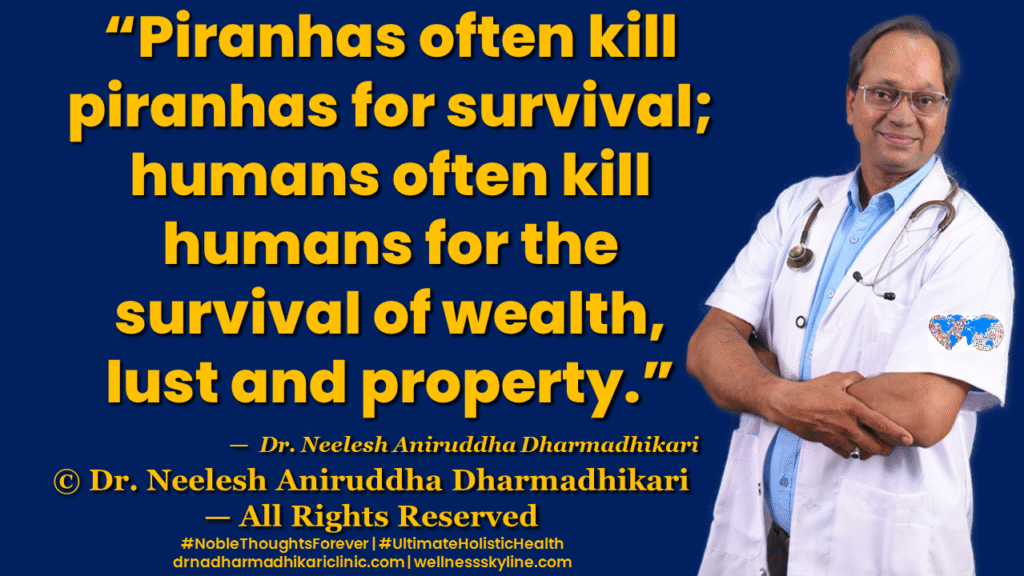 Inspirational quote on Universal Wellness by Dr. Neelesh Aniruddha Dharmadhikari – Noble Thoughts Forever | Global Wellness Skyline